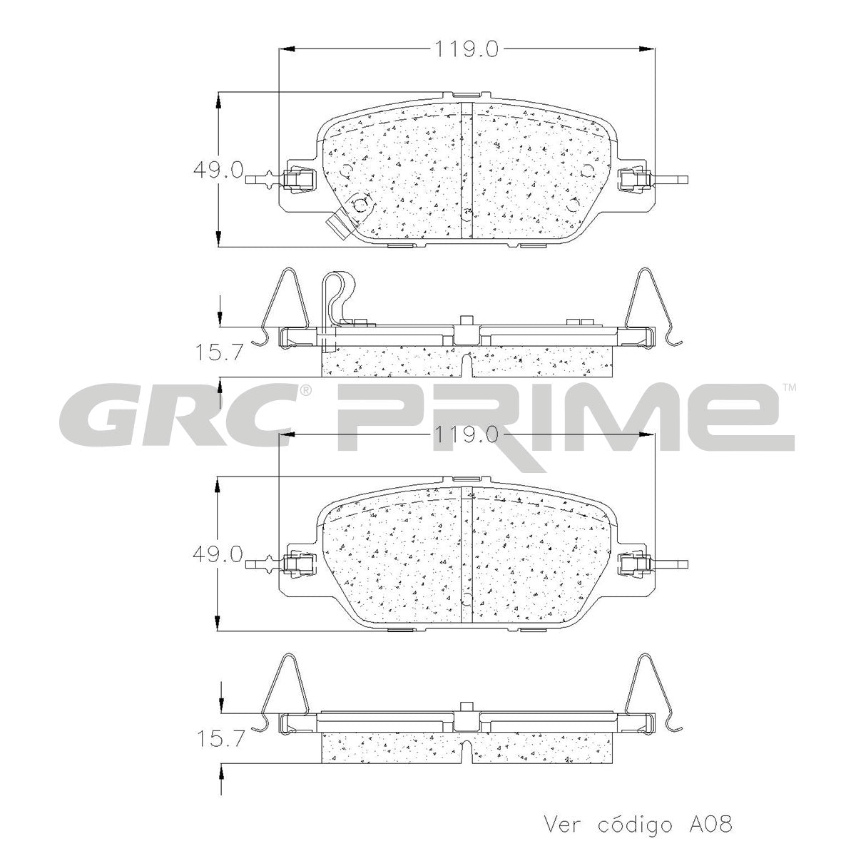 GPRD2037 - BALATAS CERAMICAS TRASERAS PARA HONDA CR-V 2017-2024