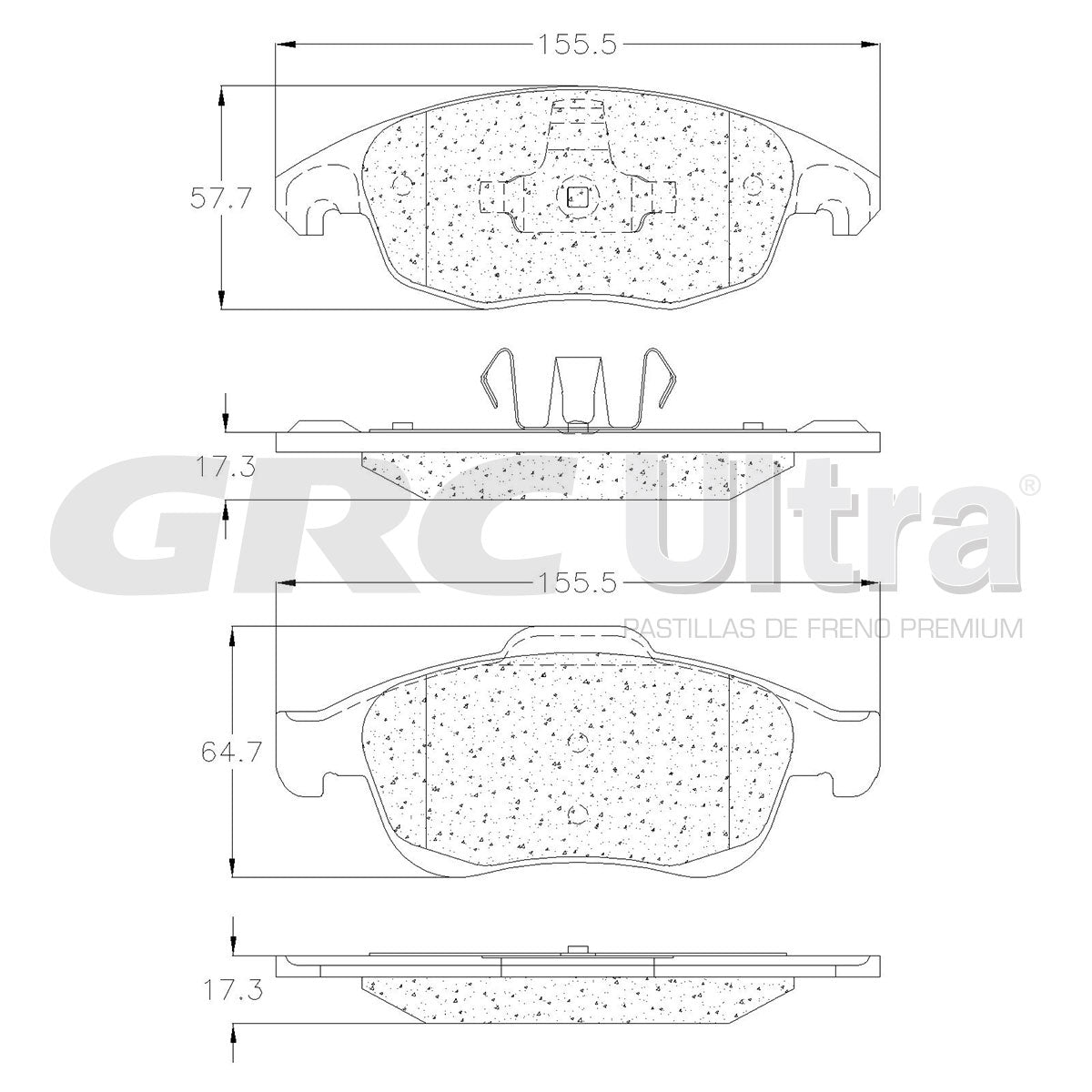 GMD1717 - BALATAS SEMIMETALICAS DELANTERAS PARA PEUGEOT PARTNER 2012-2014