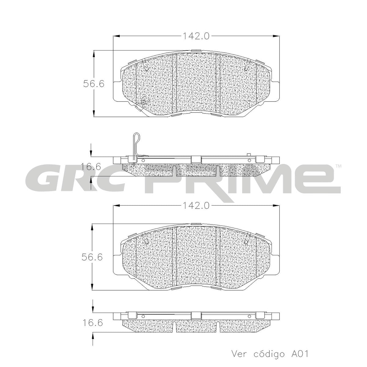 GPRD914 - BALATAS SEMIMETALICAS DELANTERAS PARA ACURA ILX BASE 2.0L 2013-2015