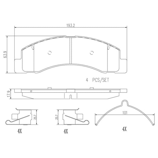 BRE-P24110N - BALATAS DELANTERAS PARA FORD EXCURSION EDDIE BAUER 2003-2005
