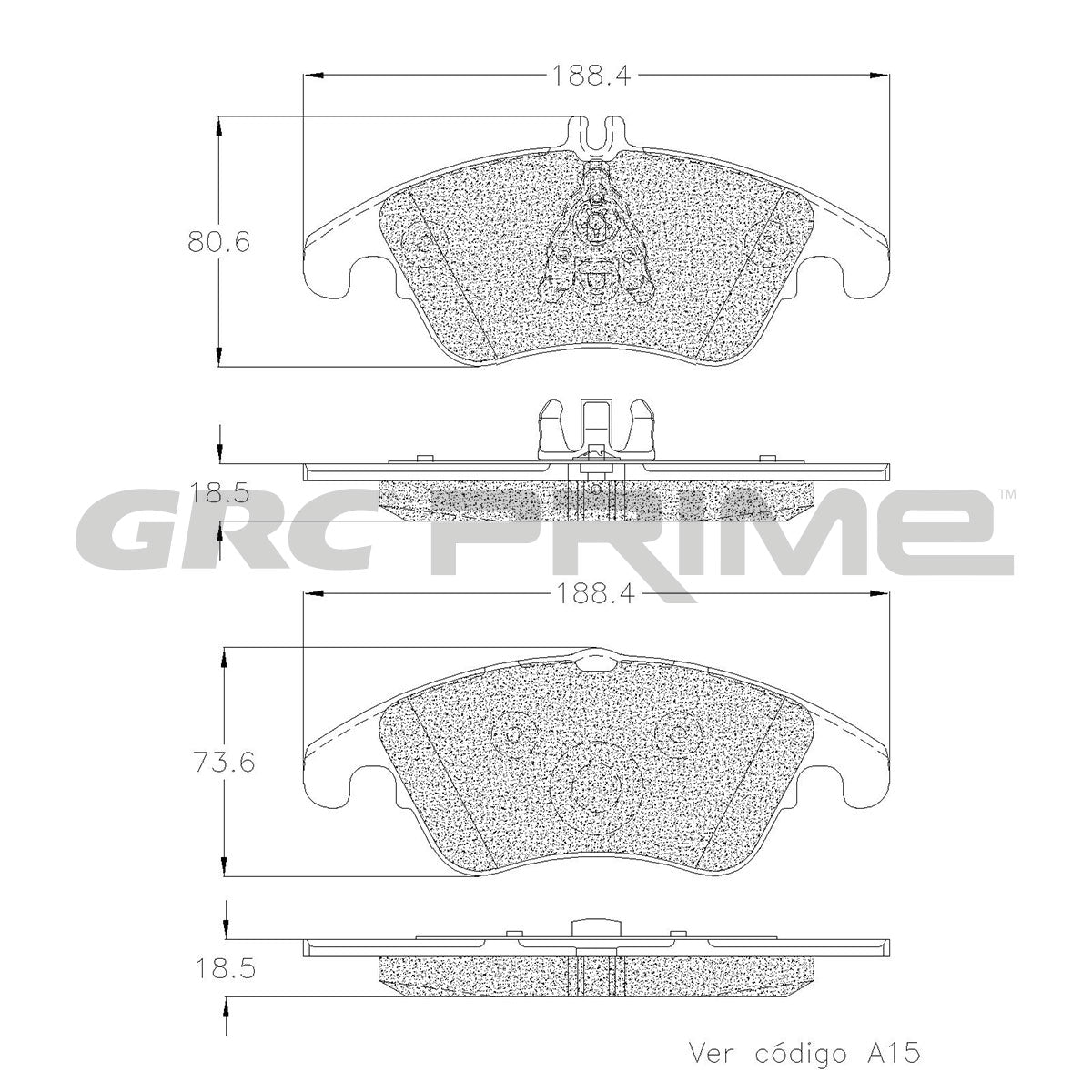 GPRD1342 - BALATAS CERAMICAS DELANTERAS PARA MERCEDES-BENZ C250 SPORT 2012-2015