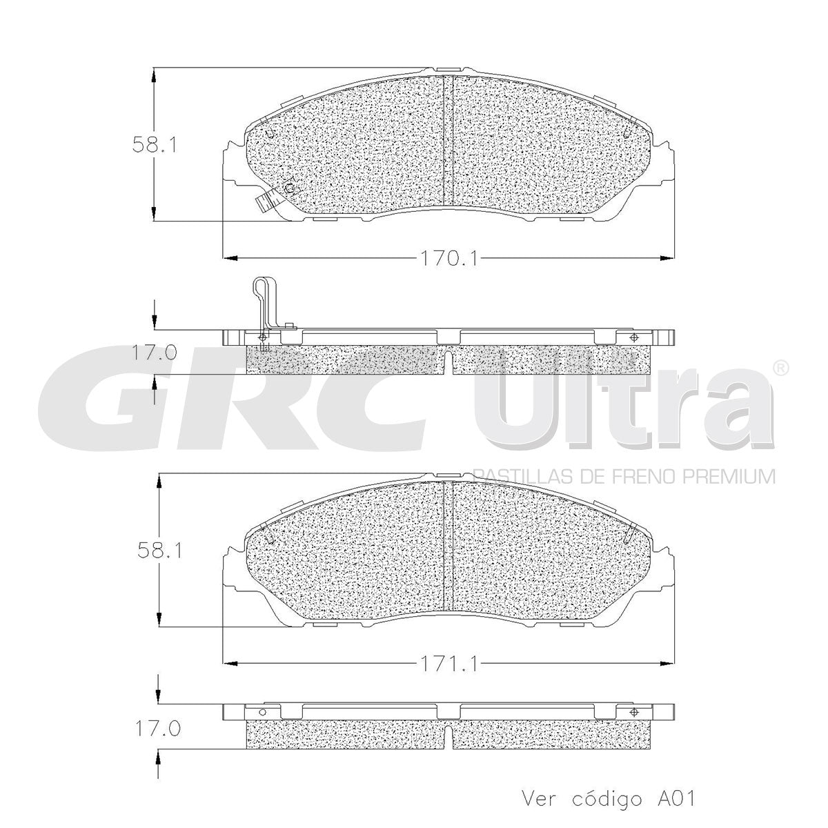 GCD1723 - BALATAS CERAMICAS DELANTERAS PARA ACURA MDX 2014-2020