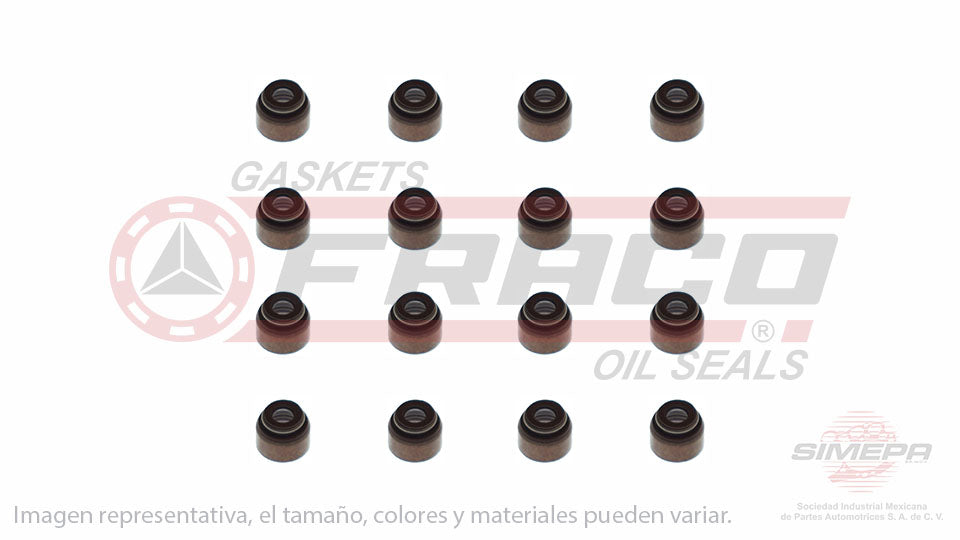 SS-5823-V-16 - SELLOS DE VALVULA POR JUEGOS PARA HONDA CIVIC L4 1.5 L SOHC 16 V. SOHC D15Z1 1992-1995