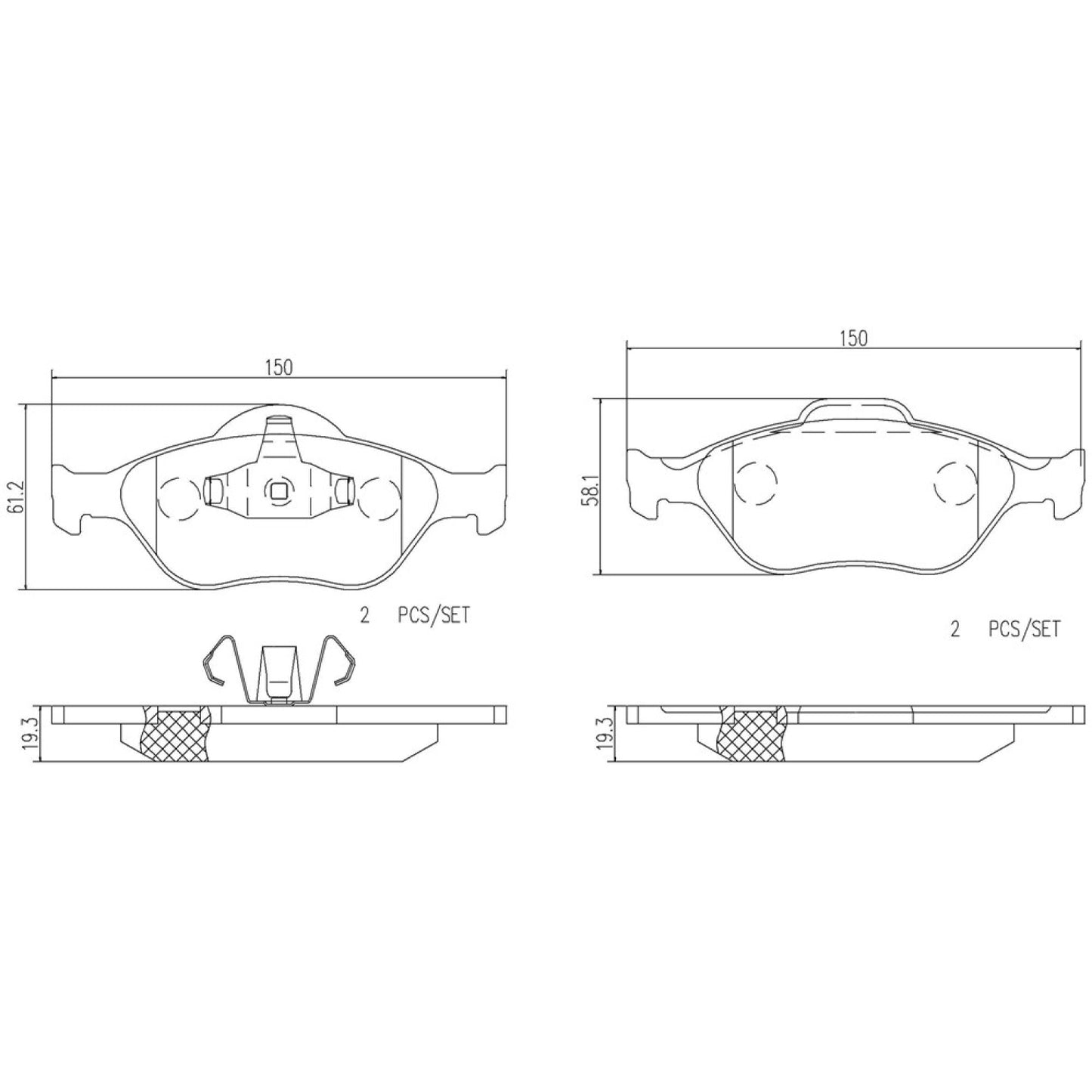 BRE-P24055N - BALATAS DELANTERAS PARA FORD ECOSPORT BASE 2004-2012
