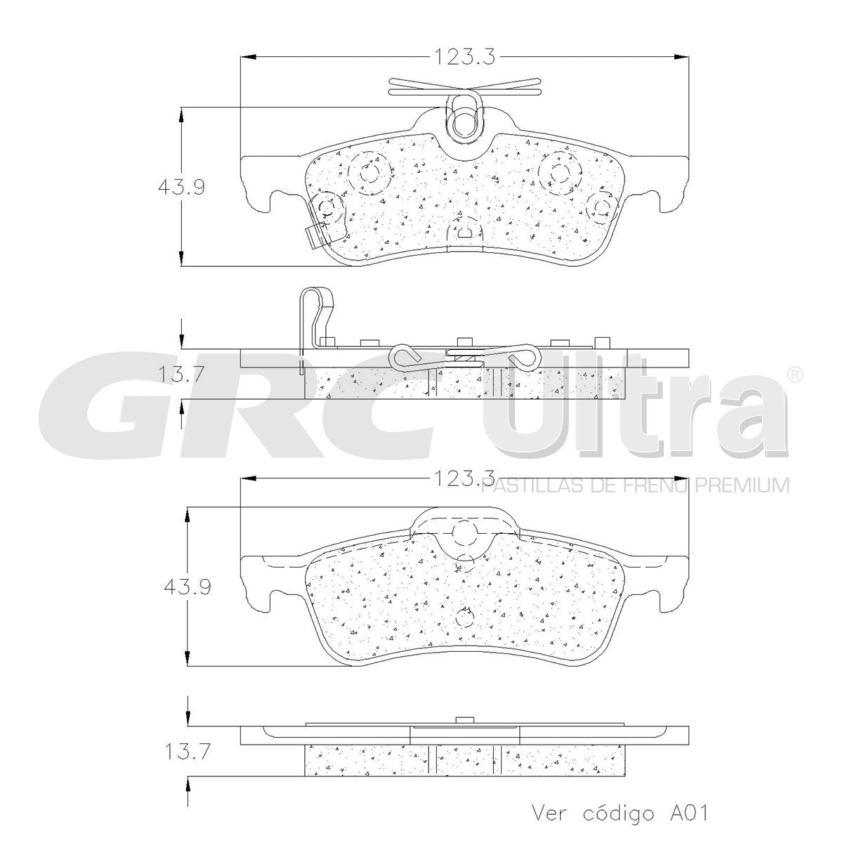 GCD1951 - BALATAS CERAMICAS TRASERAS PARA HONDA CIVIC 2012-2016
