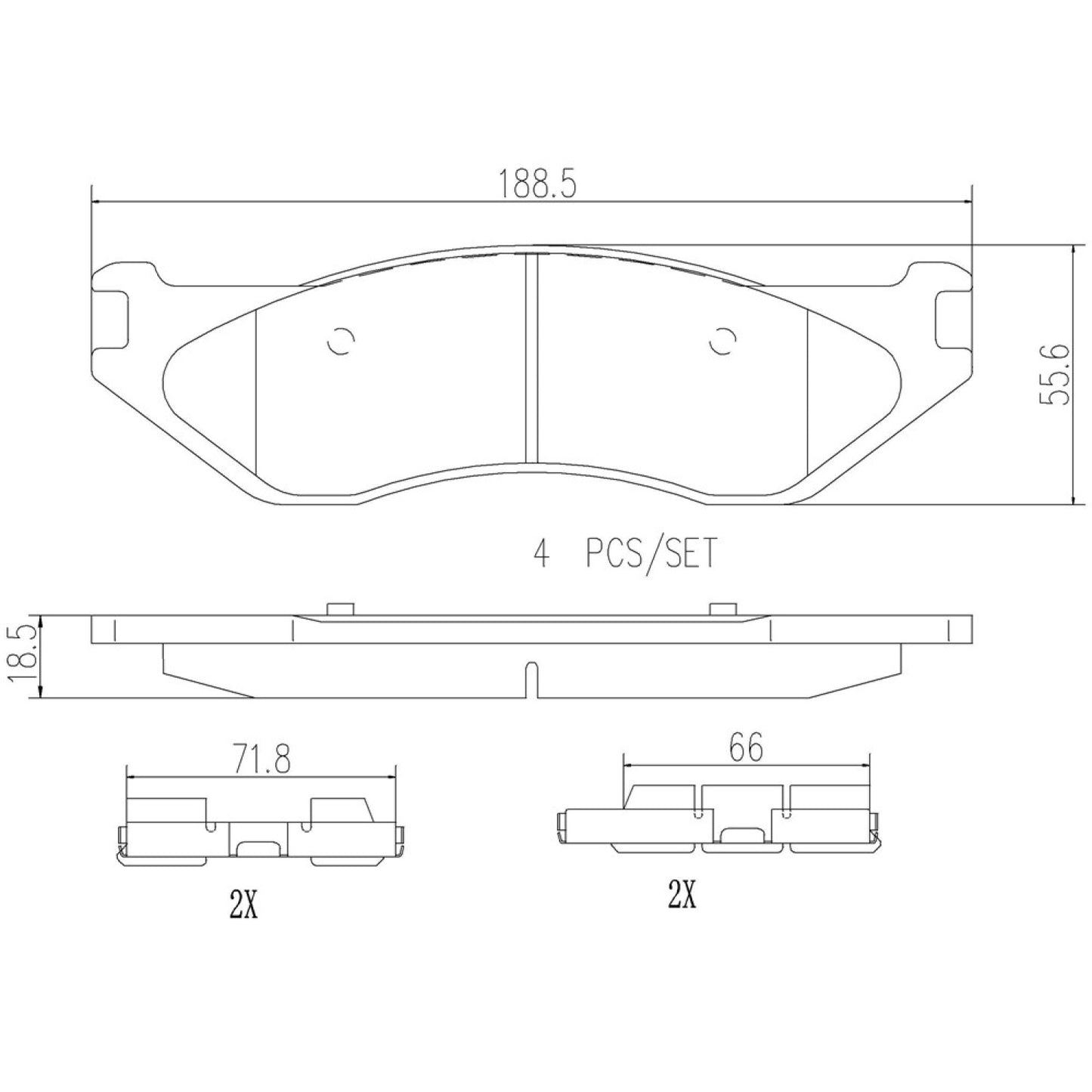 BRE-P18009N - BALATAS DELANTERAS PARA DODGE DURANGO LIMITED 2004-2004