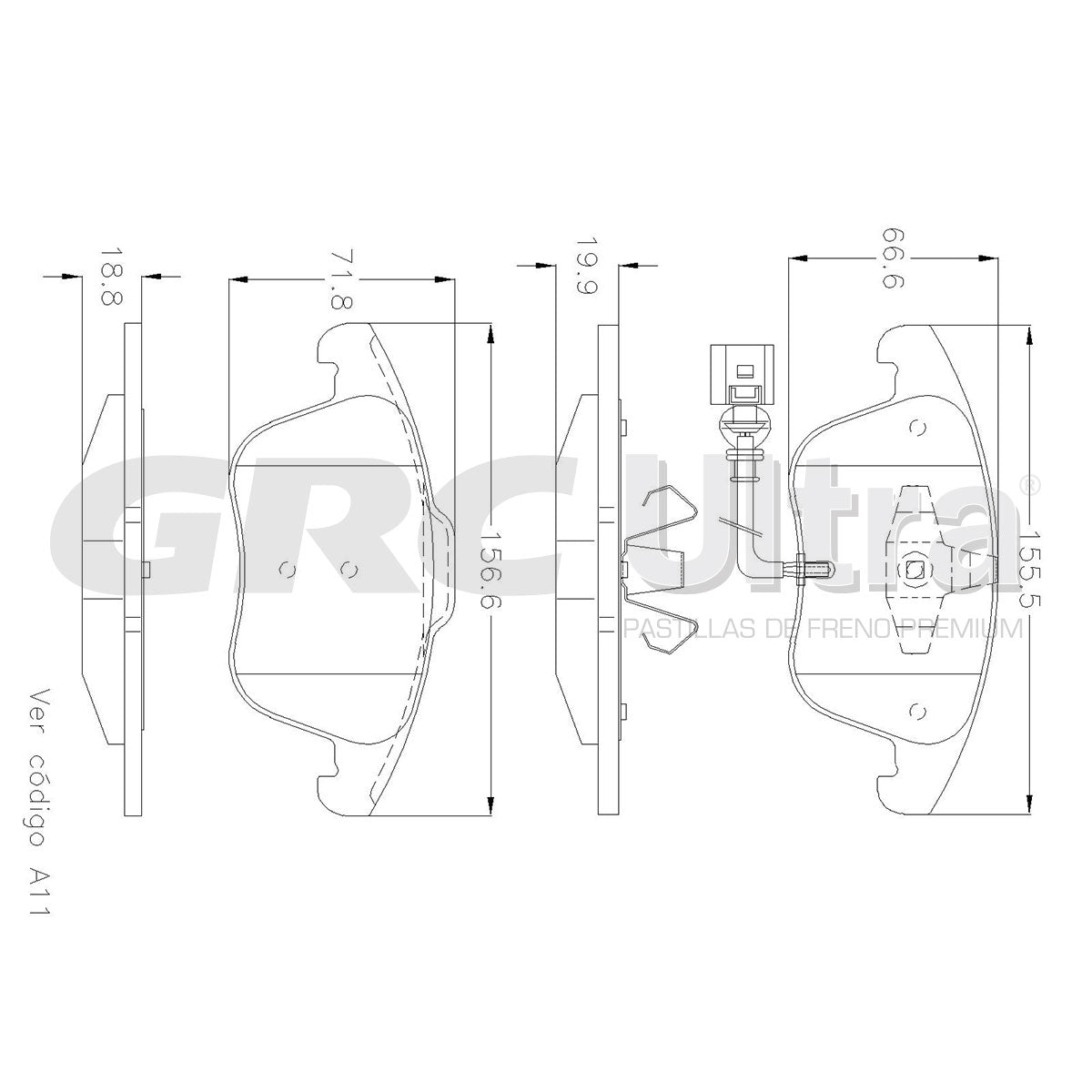 GMD1375 - BALATAS SEMIMETALICAS DELANTERAS PARA AUDI Q3 2016-2018