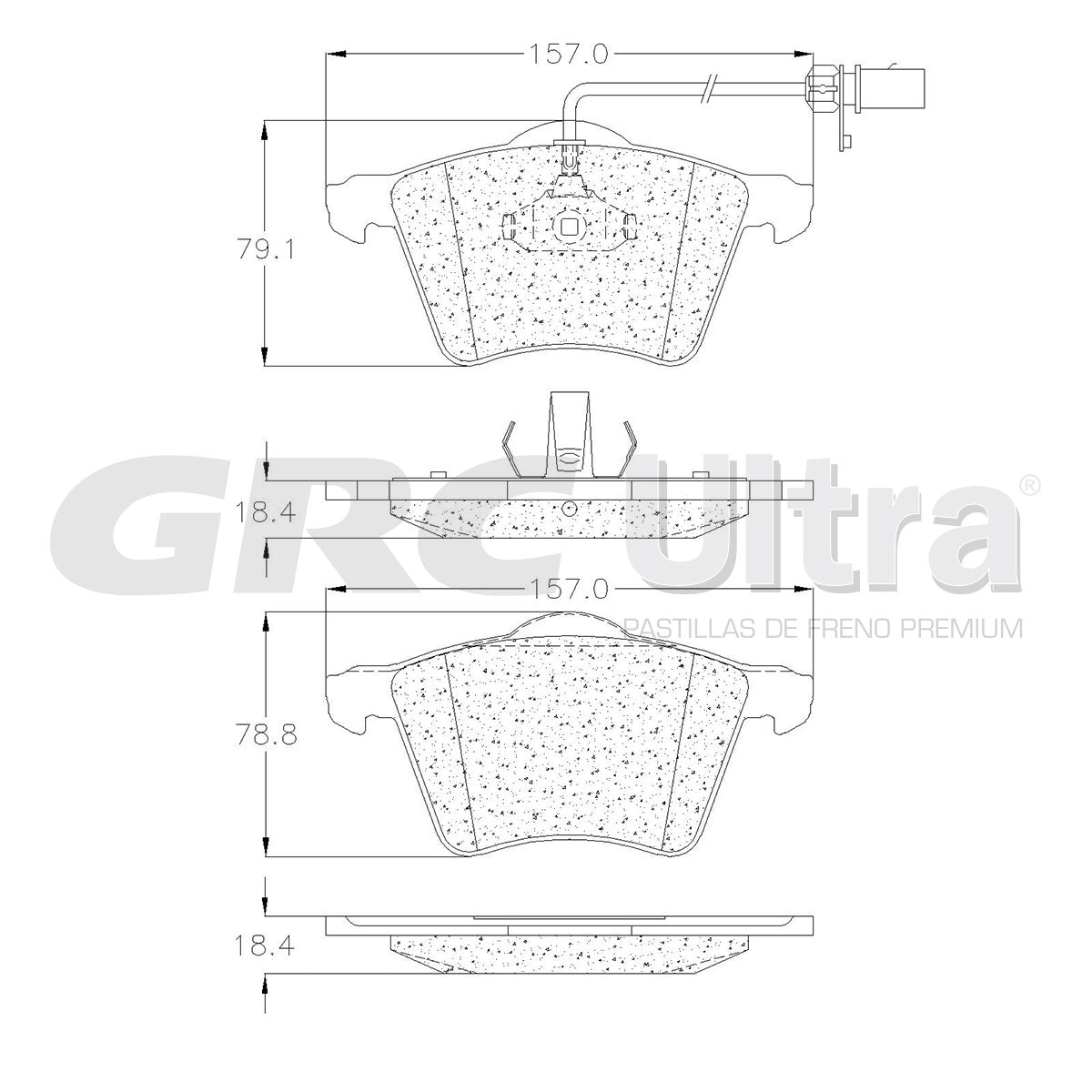 GMD982 - BALATAS SEMIMETALICAS DELANTERAS PARA VOLKSWAGEN EUROVAN 2000-2000