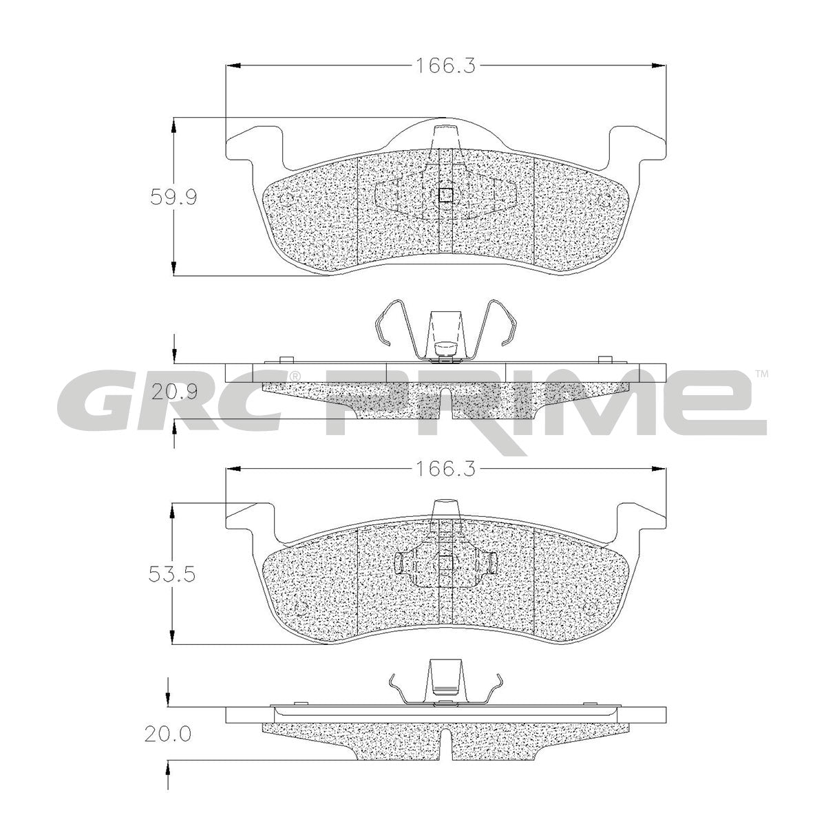 GPRD1279 - BALATAS SEMIMETALICAS TRASERAS PARA FORD EXPEDITION 5.4L 2007-2008