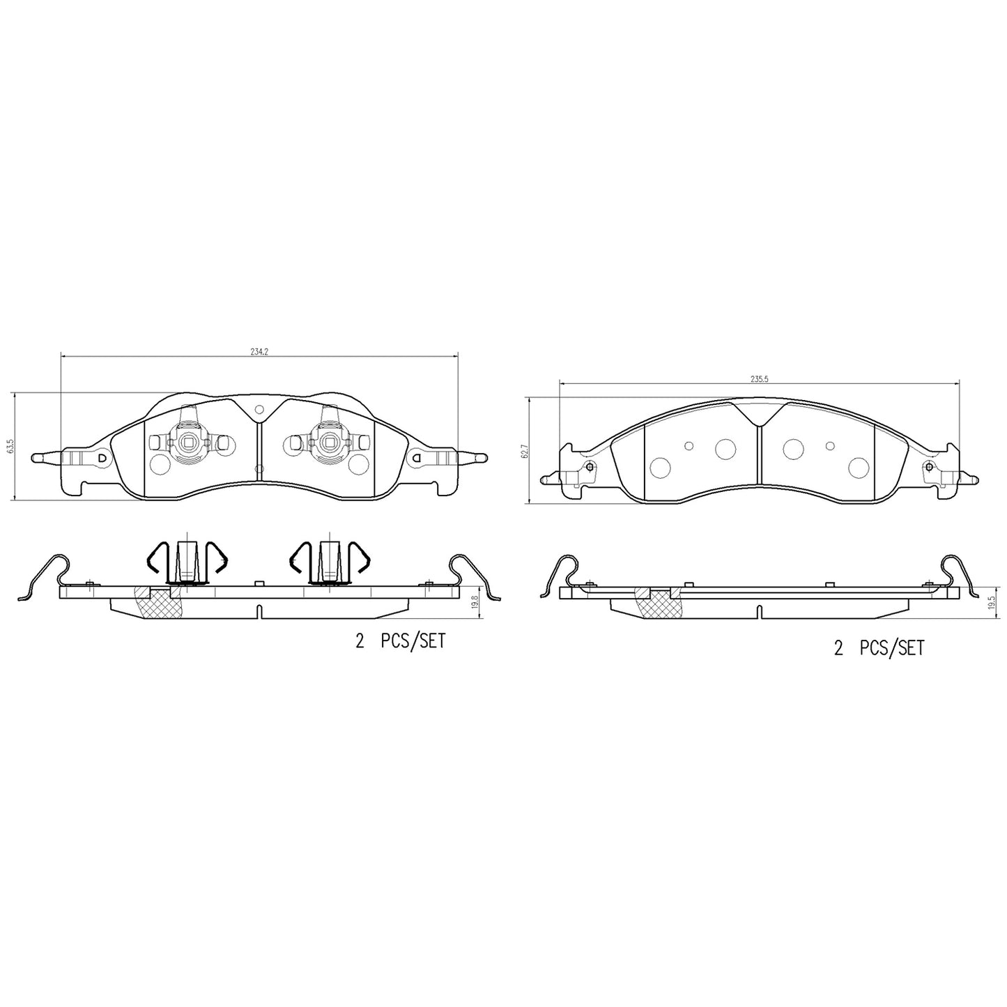 BRE-P24228 - BALATAS DELANTERAS PARA FORD EXPEDITION EDDIE BAUER 2007-2009
