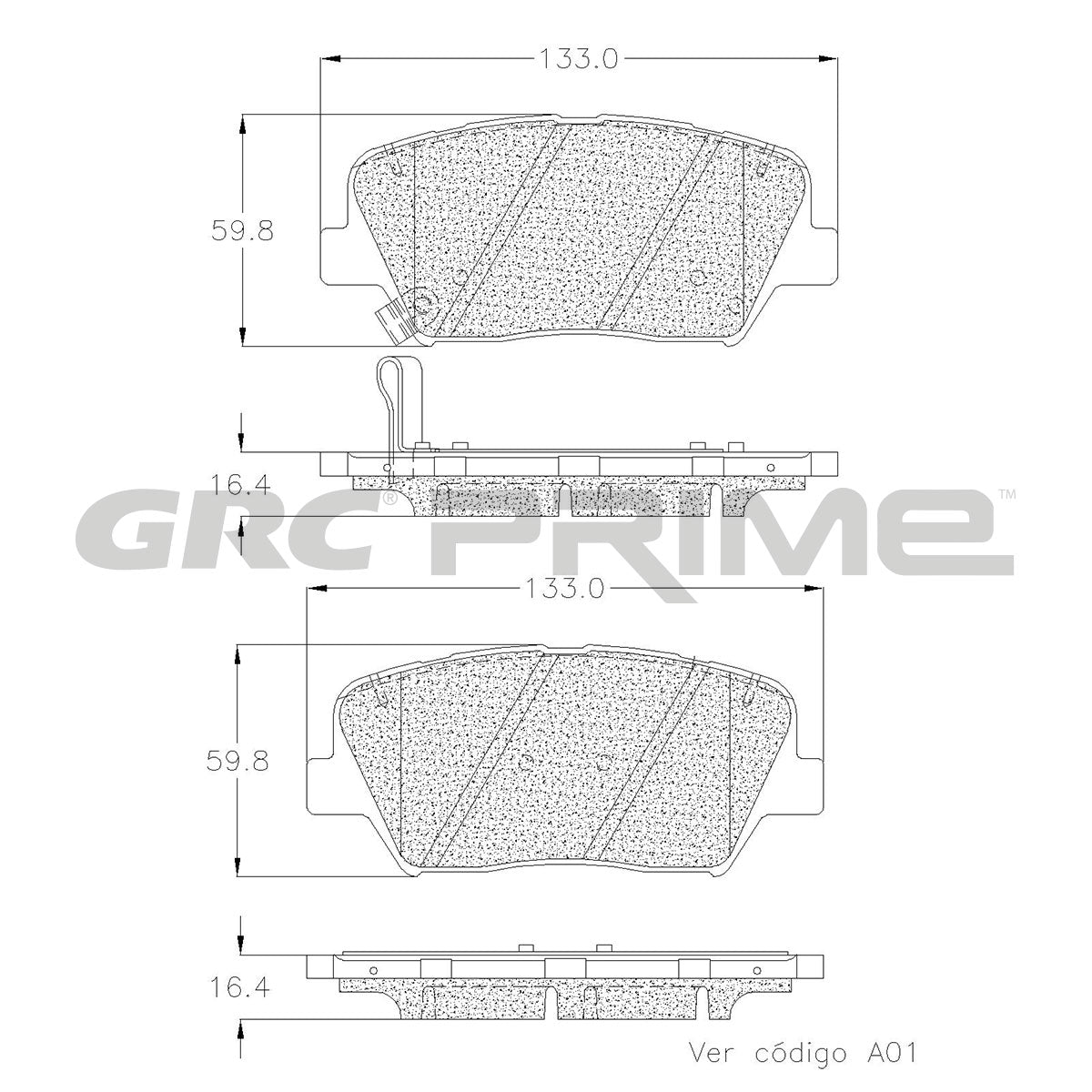 GPRD1815 - BALATAS CERAMICAS DELANTERAS PARA HYUNDAI AZERA 3.3L 2012-2012