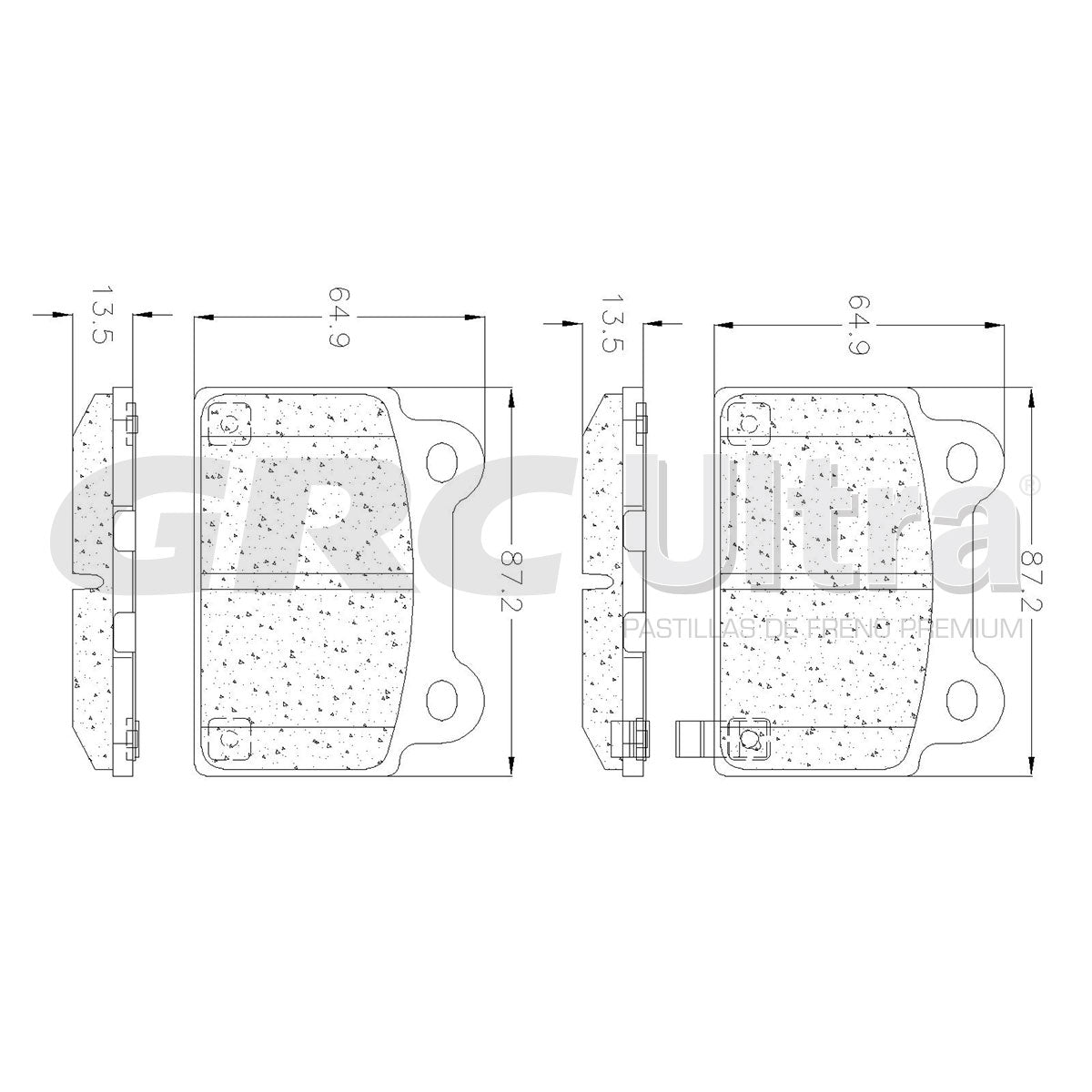 GMD1368 - BALATAS SEMIMETALICAS TRASERAS PARA MITSUBISHI LANCER EVOLUTION 2014-2014