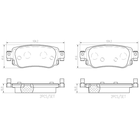 BRE-P10077N - BALATAS TRASERAS PARA CHEVROLET CAVALIER PREMIER 2018-2021
