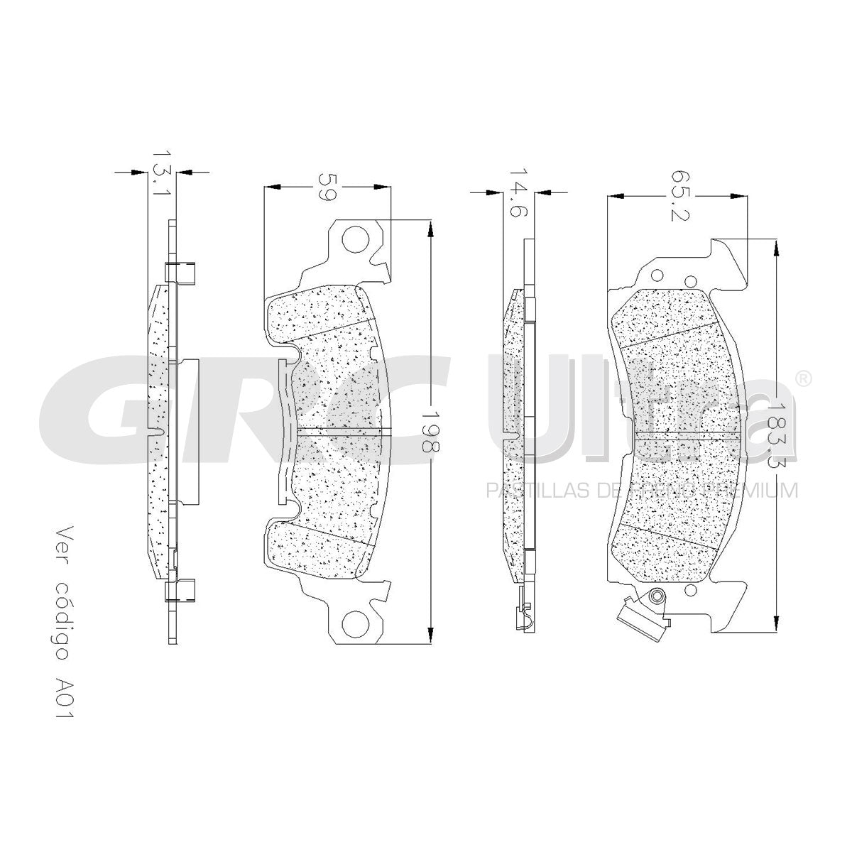 GCD52 - BALATAS CERAMICAS DELANTERAS PARA BUICK APOLLO 4.1L 1973-1974