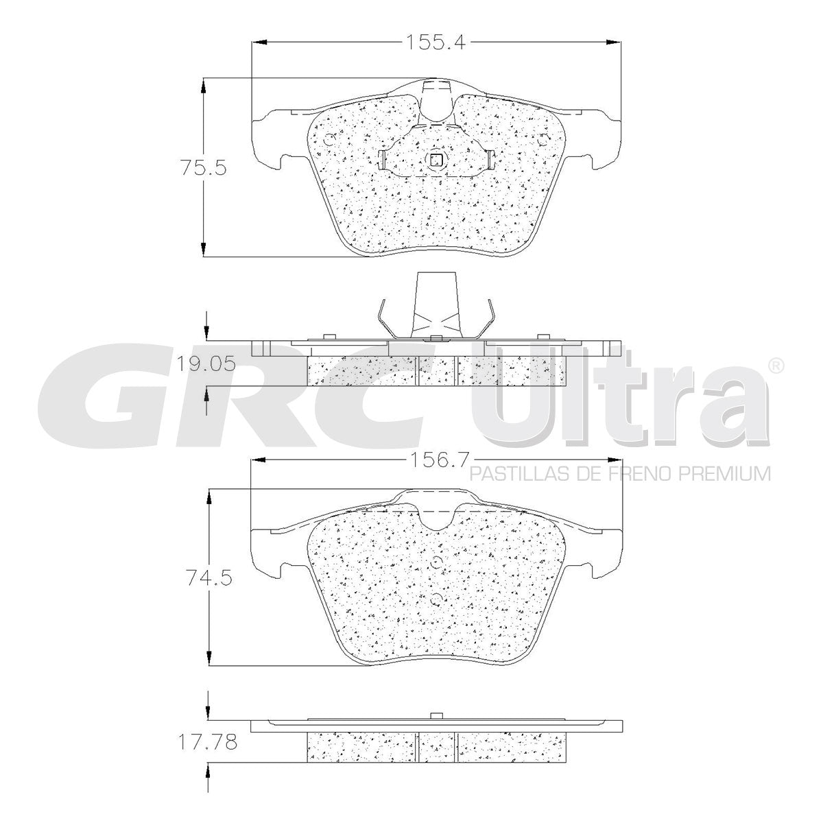 GCD1305 - BALATAS CERAMICAS DELANTERAS PARA VOLVO S60 ADDITION PLUS 2015-2016