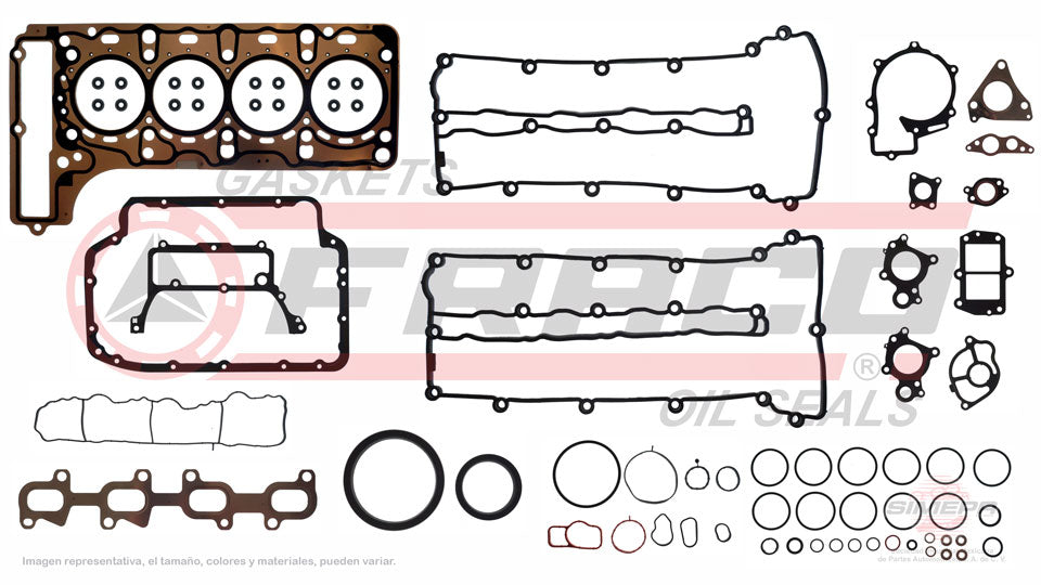 FSX-5440002 - JUEGO DE EMPAQUES PARA MERCEDES BENZ SPRINTER 2500 L4 2.1 L DIESEL 16 V. DIESEL OM651 2014-2017