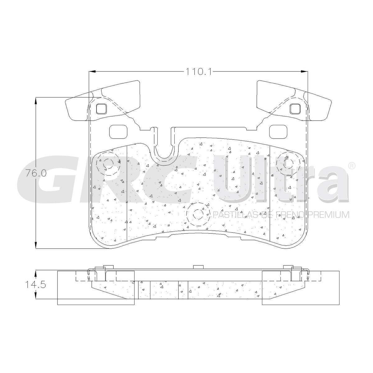 GMD1450 - BALATAS SEMIMETALICAS TRASERAS PARA MERCEDES-BENZ C63 AMG BLACK SERIES 2012-2012