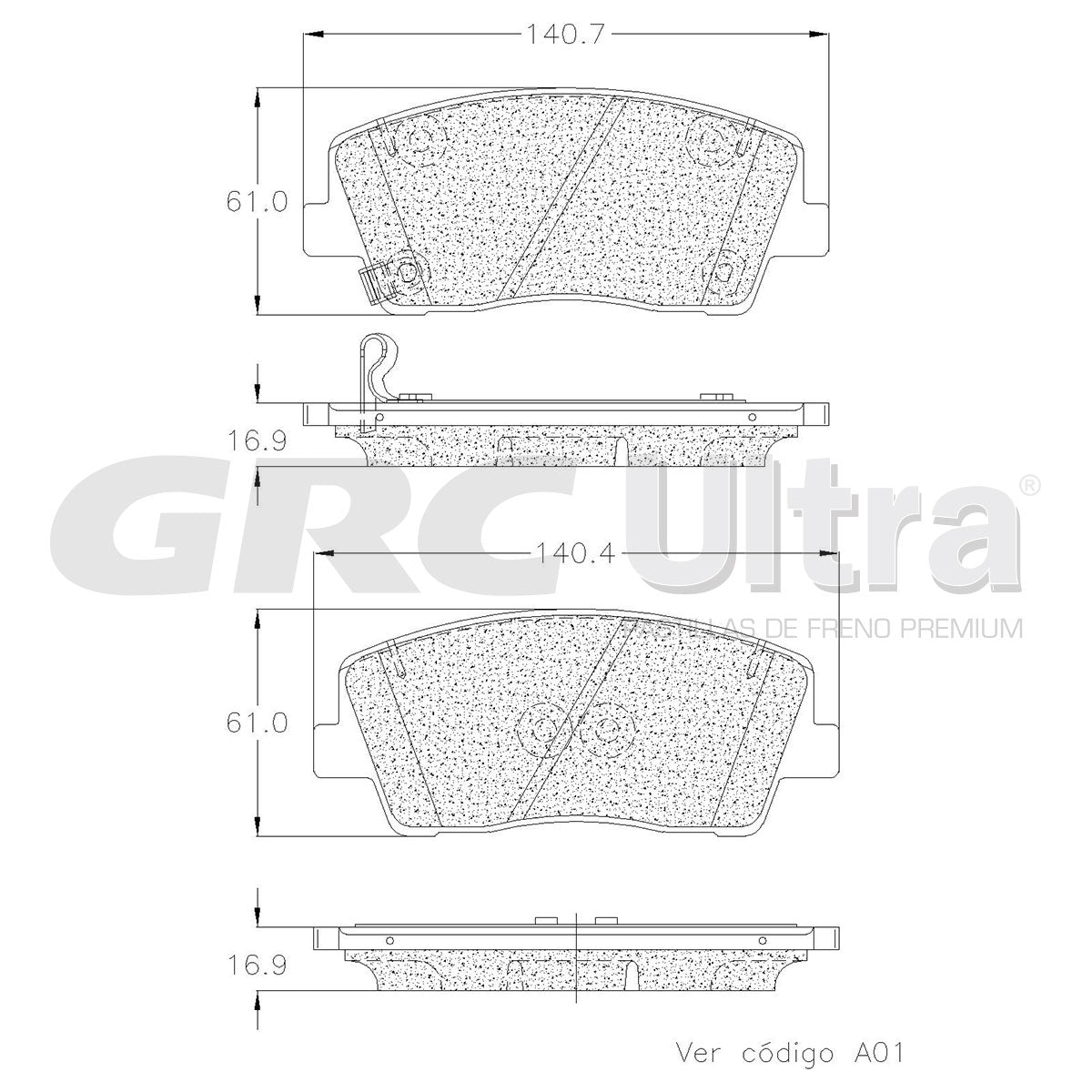 GCD2117 - BALATAS CERAMICAS DELANTERAS PARA GENESIS G70 ADVANCED 2021-2021