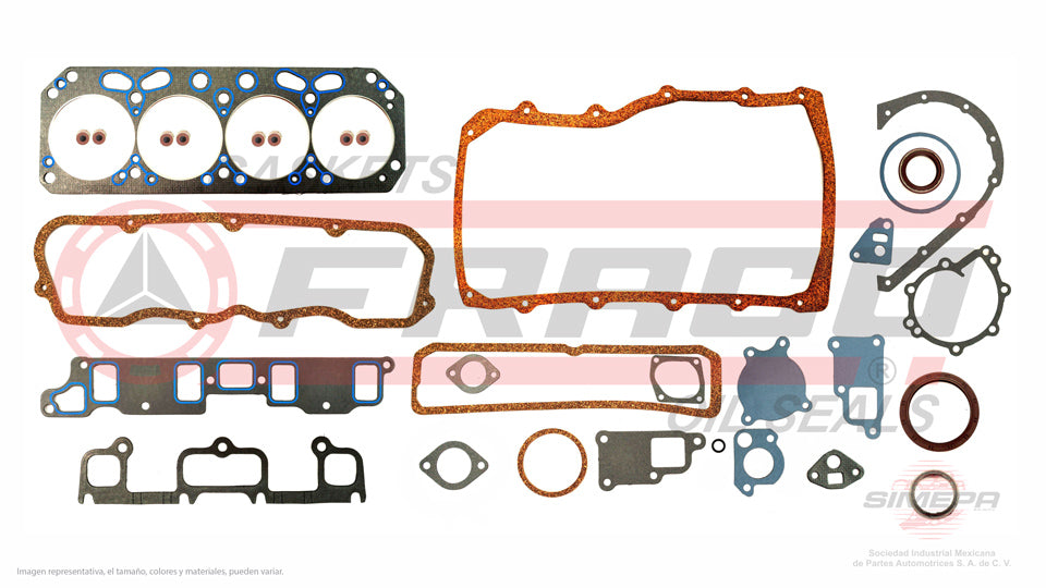FSX-3040115 - JUEGO DE EMPAQUES PARA BUICK SKYLARK L4 2.5 L 8 V. OHV 1986