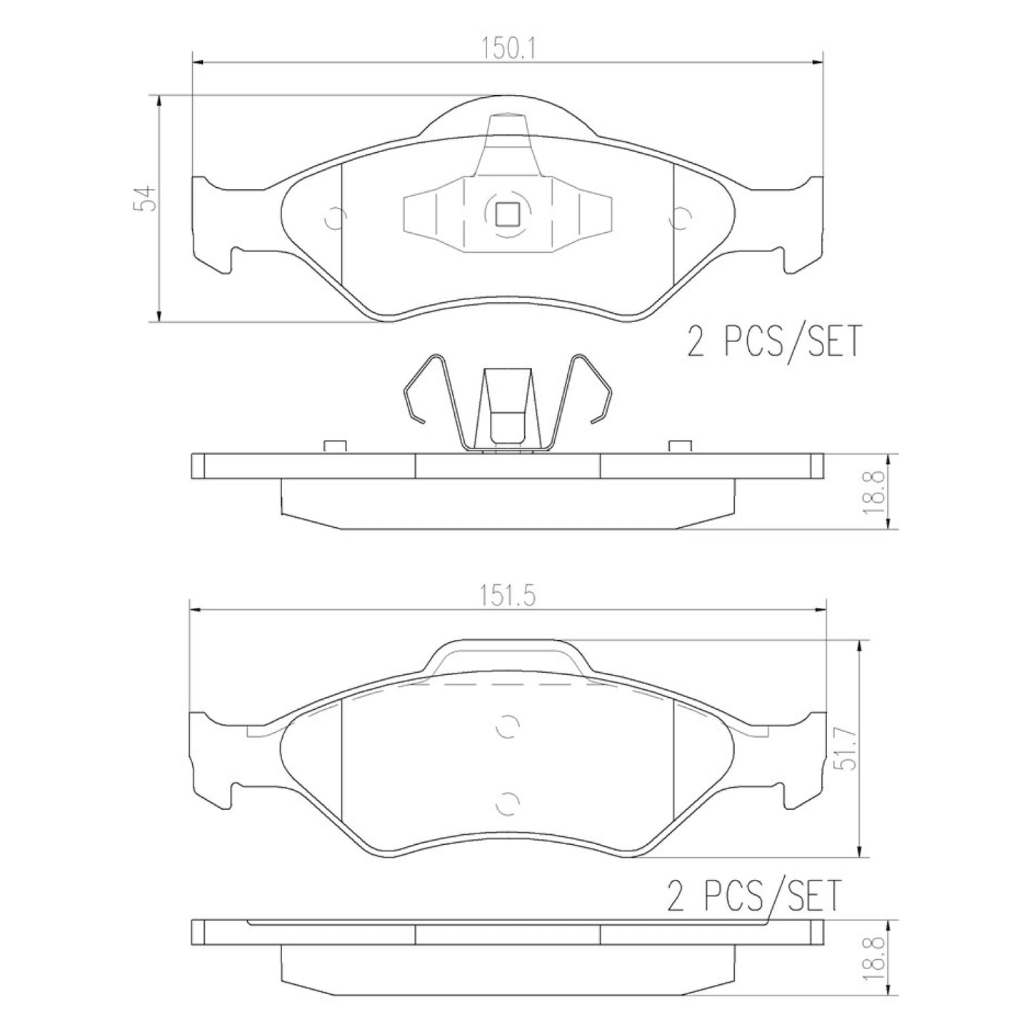BRE-P24054N - BALATAS DELANTERAS PARA FORD FIESTA BASE  1.6 4 2001-2001