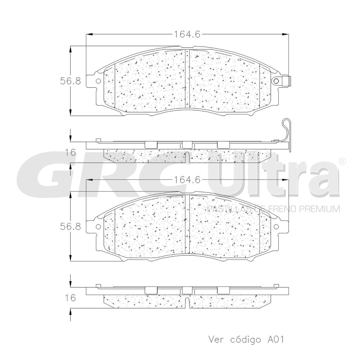 GMD830A - BALATAS SEMIMETALICAS DELANTERAS PARA NISSAN FRONTIER 3.3L 2003-2004