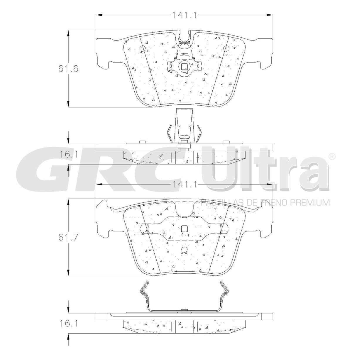 GMD1290 - BALATAS SEMIMETALICAS TRASERAS PARA MERCEDES-BENZ CL63 AMG 2008-2014