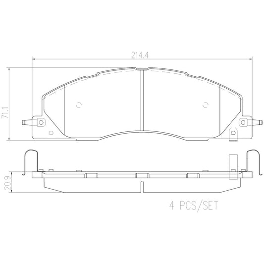 BRE-P18039 - BALATAS DELANTERAS PARA DODGE RAM 2500 CREW 2009-2009