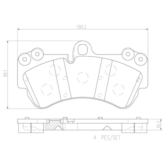 BRE-P85069N - BALATAS DELANTERAS PARA PORSCHE CAYENNE BASE 2008-2010