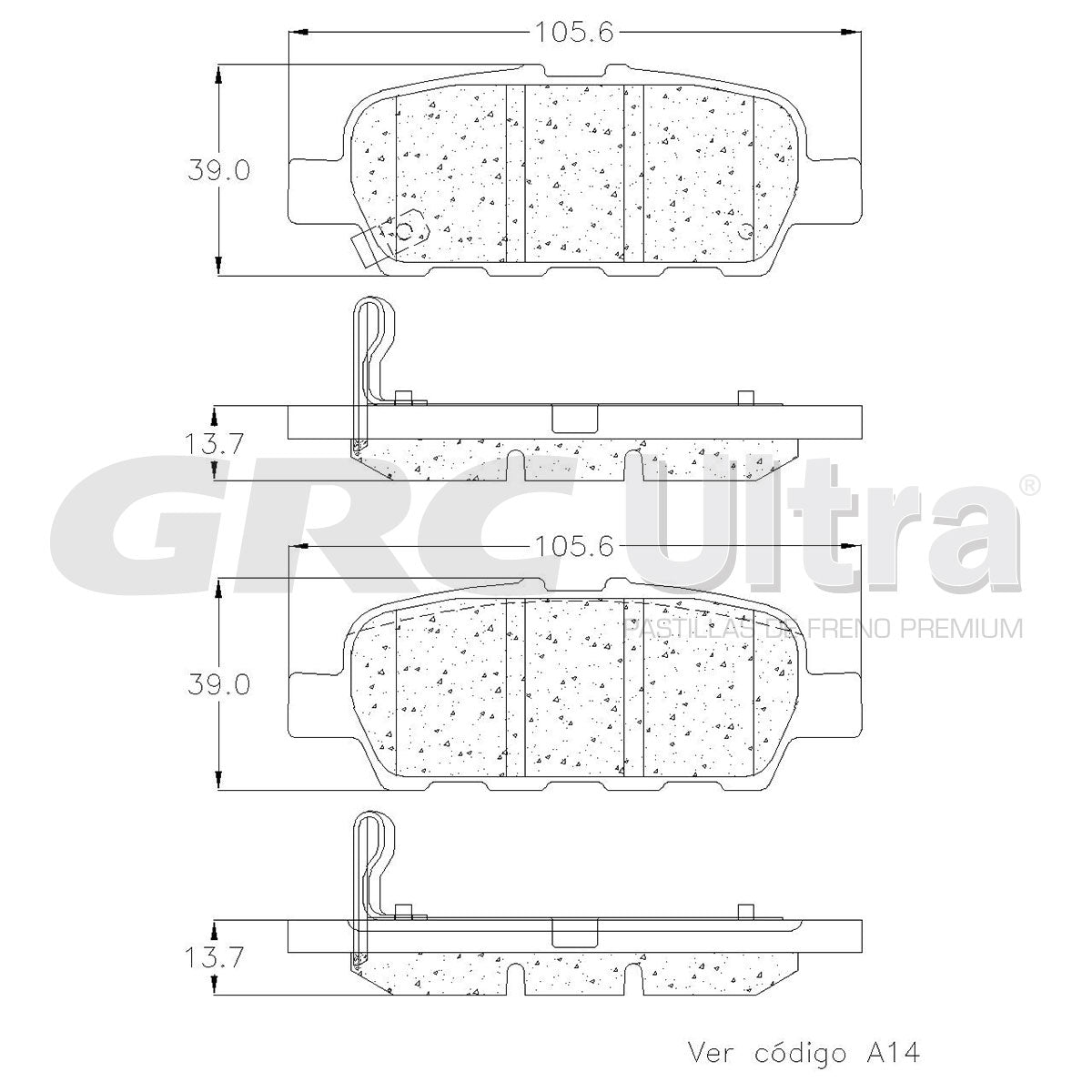 GCD1393 - BALATAS CERAMICAS TRASERAS PARA INFINITI EX35 3.5L 2012-2012