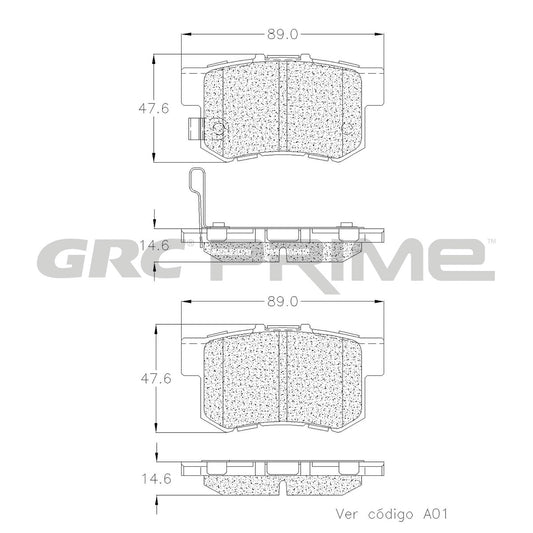 GPRD536 - BALATAS CERAMICAS TRASERAS PARA ACURA CL 2.2L 1997-1997