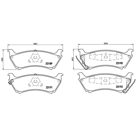 BRE-P50040 - BALATAS TRASERAS PARA MERCEDES-BENZ ML320 BASE 1998-2002