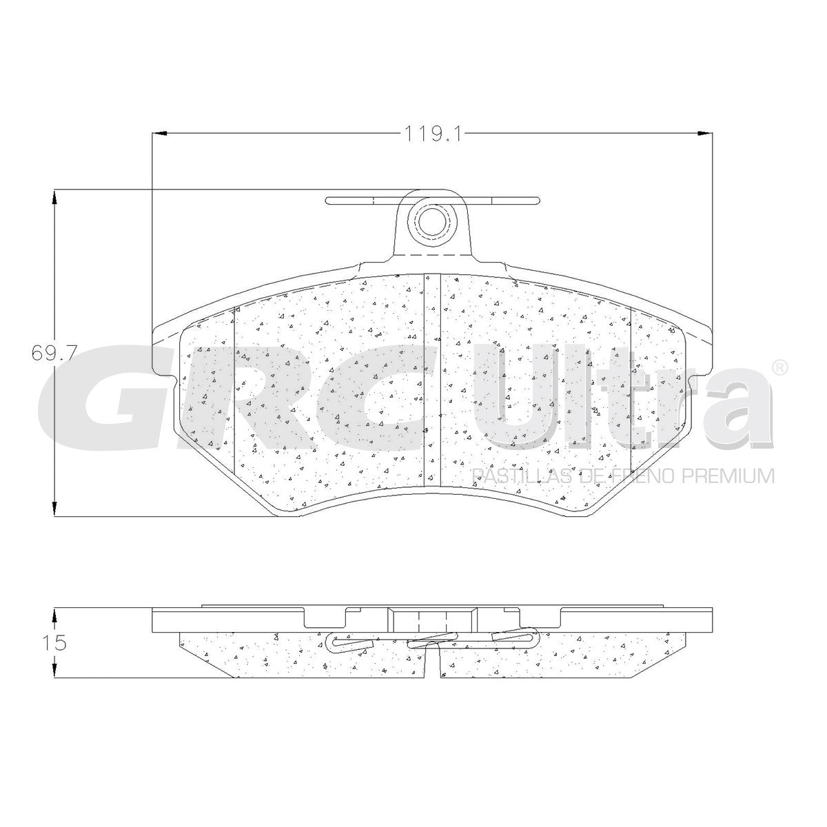 GMD696 - BALATAS SEMIMETALICAS DELANTERAS PARA VOLKSWAGEN CABRIO 1996-1997