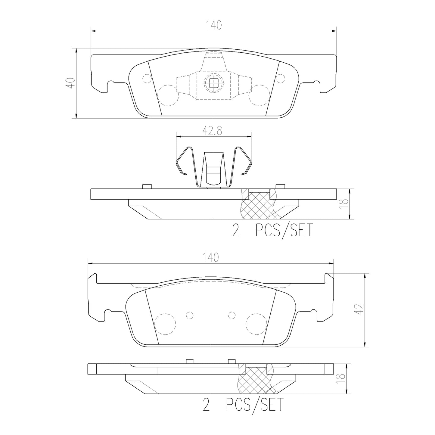 BRE-P68059N - BALATAS DELANTERAS PARA SMART FORTWO BASE 2016-2017