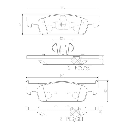 BRE-P68059N - BALATAS DELANTERAS PARA SMART FORTWO BASE 2016-2017