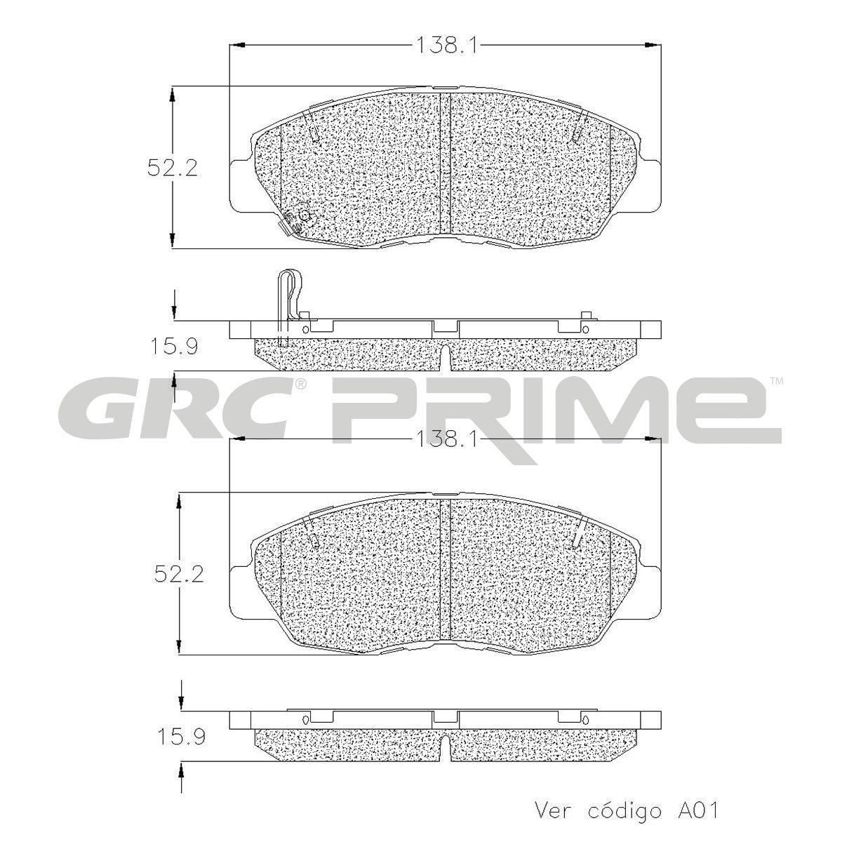 GPRD1578 - BALATAS CERAMICAS DELANTERAS PARA HONDA CIVIC DX 1.8L 2012-2012