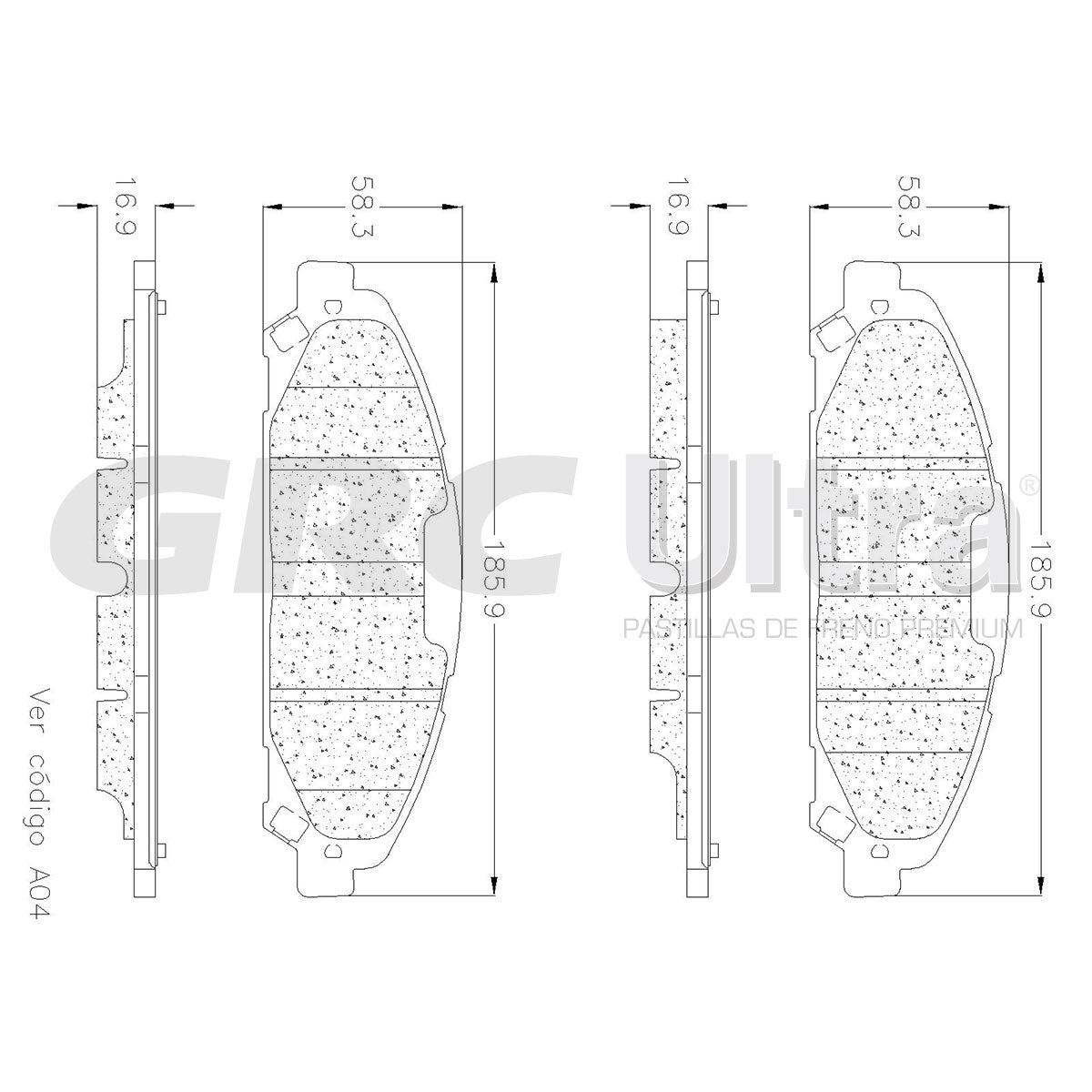 GCD1791 - BALATAS CERAMICAS DELANTERAS PARA FORD MUSTANG ECOBOOST 2015-2016