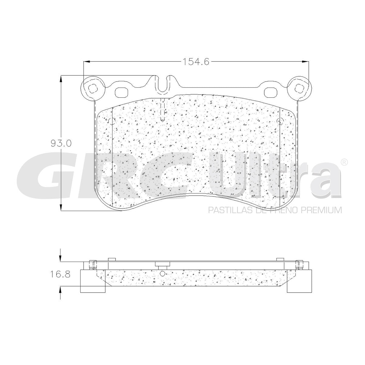 GCD1634 - BALATAS CERAMICAS DELANTERAS PARA MERCEDES-BENZ CLA45 AMG 2014-2017