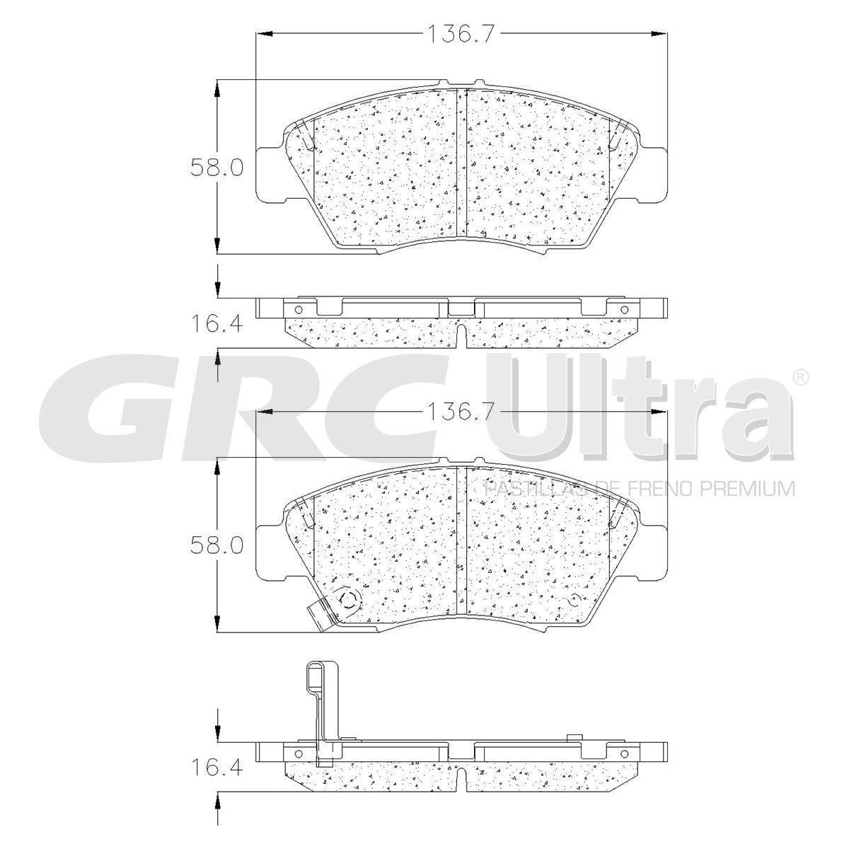 GCD948 - BALATAS CERAMICAS DELANTERAS PARA ACURA ILX HYBRID 2013-2015