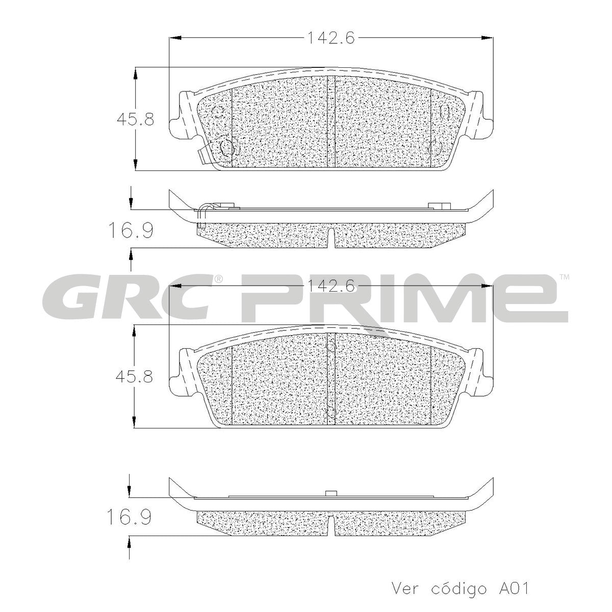 GPRD1194PL - BALATAS LOW METAL TRASERAS PARA CADILLAC ESCALADE 6.0L 2009-2009