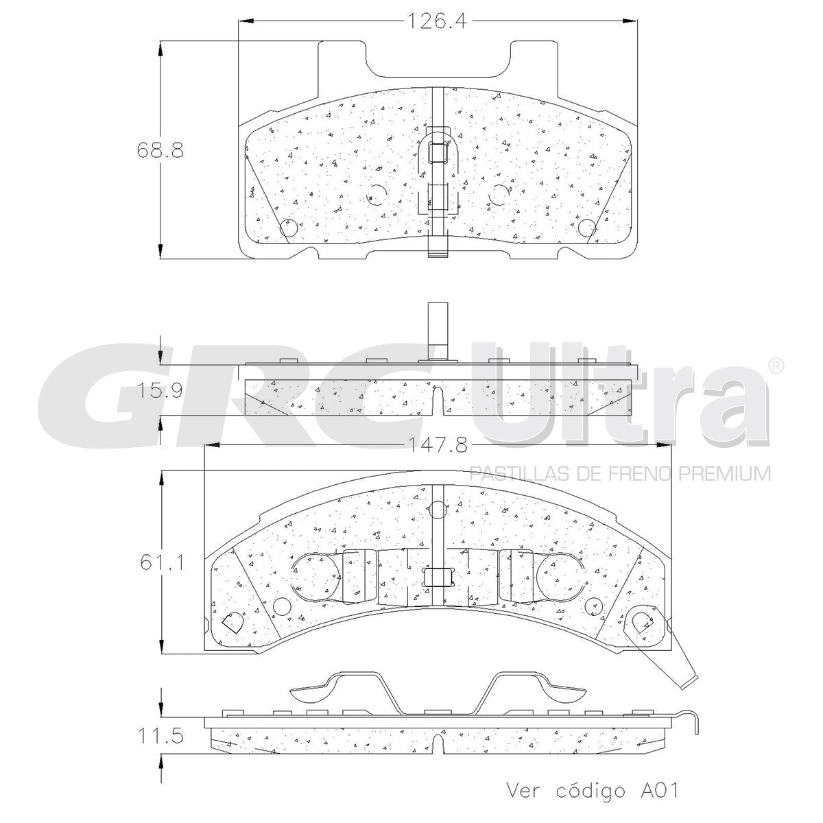 GMD215 - BALATAS SEMIMETALICAS DELANTERAS PARA BUICK CENTURY 2.2L 1995-1996