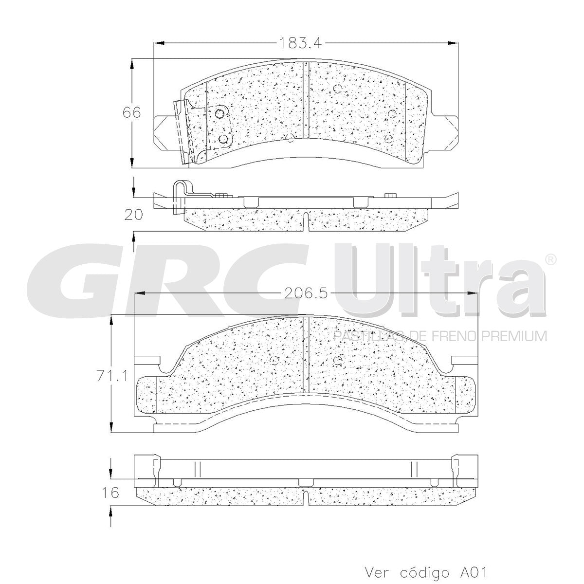 GMD149 - BALATAS SEMIMETALICAS DELANTERAS PARA BLUE BIRD TC1000 1997-1997