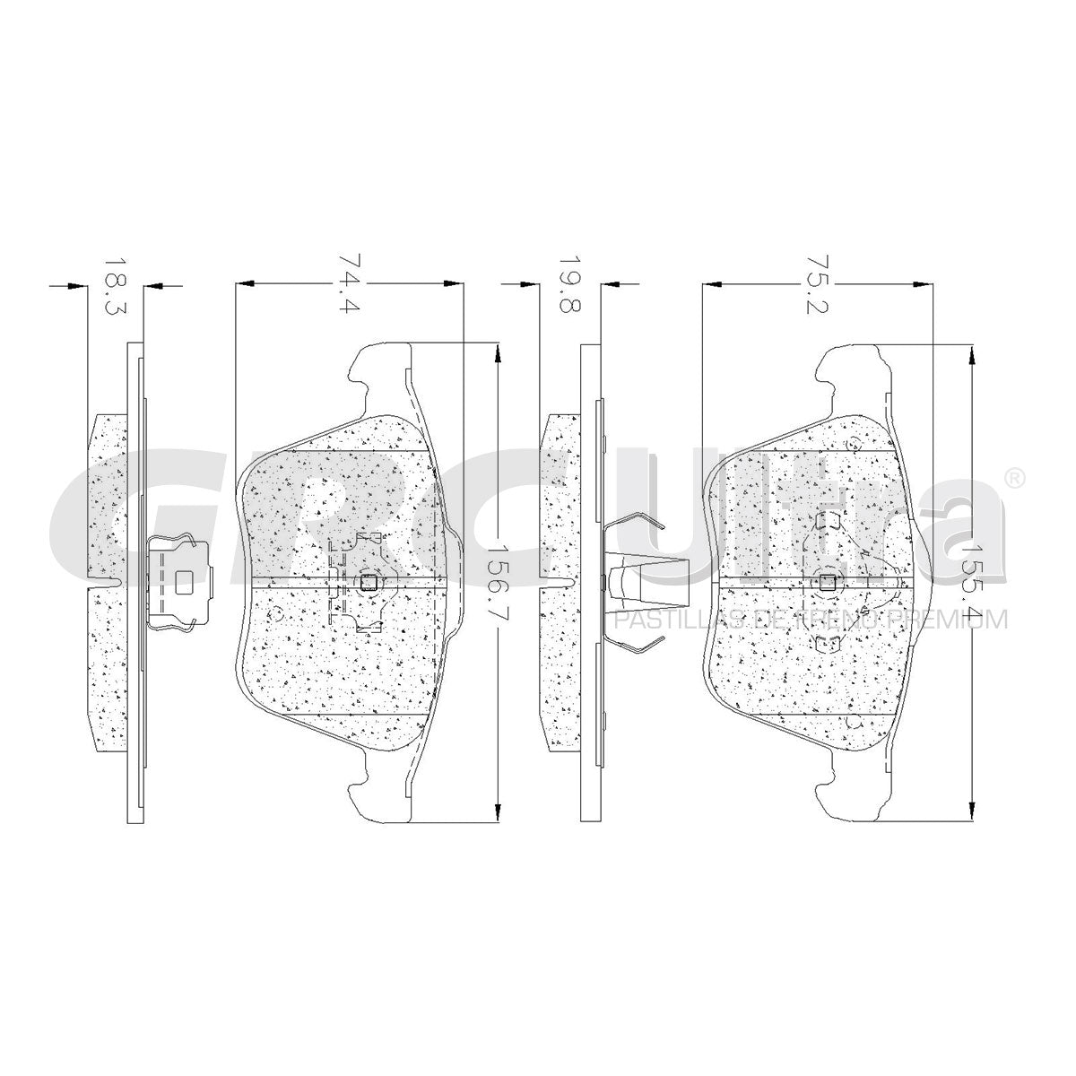 GMD1003 - BALATAS SEMIMETALICAS DELANTERAS PARA VOLVO XC90 2003-2014