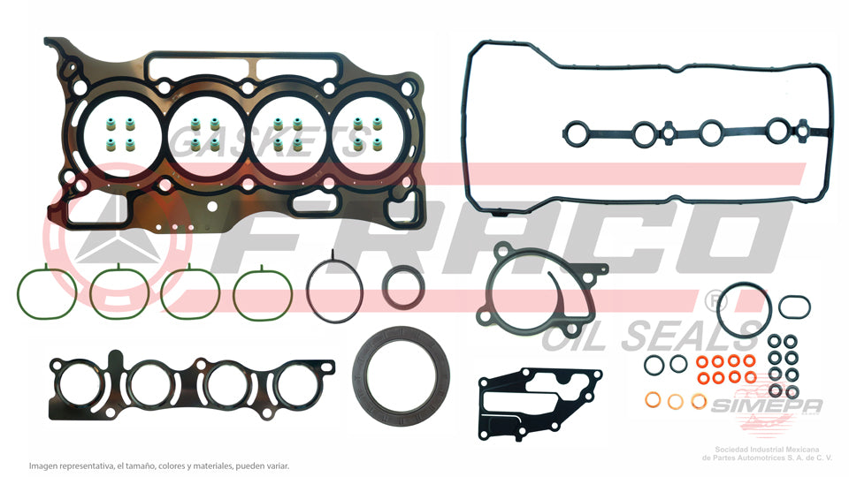FSX-6540120 - JUEGO DE EMPAQUES PARA RENAULT MEGANE 1.6 L L4 16 V DOHC H4M 2015-2017