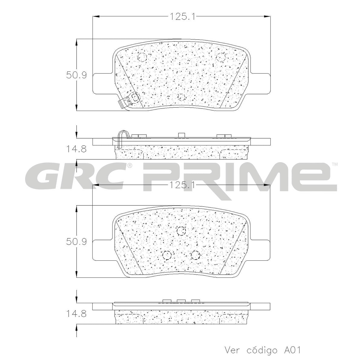 GPRD2381 - BALATAS CERAMICAS TRASERAS PARA HYUNDAI SANTA CRUZ 2022-2024