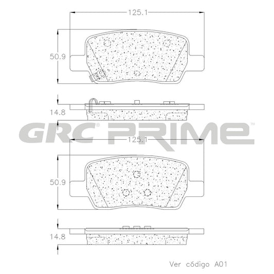 GPRD2381 - BALATAS CERAMICAS TRASERAS PARA HYUNDAI SANTA CRUZ 2022-2024