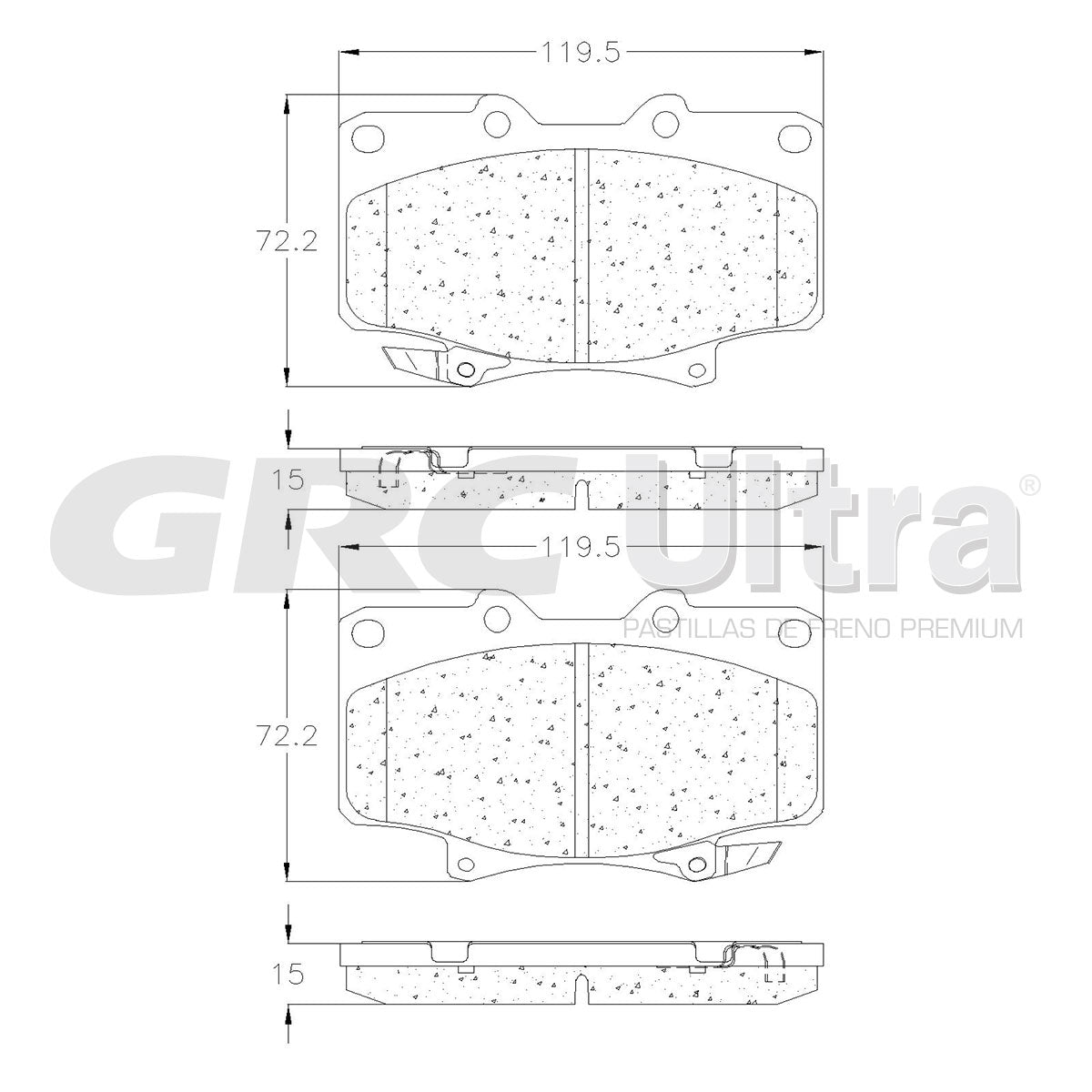 GMD502 - BALATAS SEMIMETALICAS DELANTERAS PARA LEXUS LX450 1996-1997