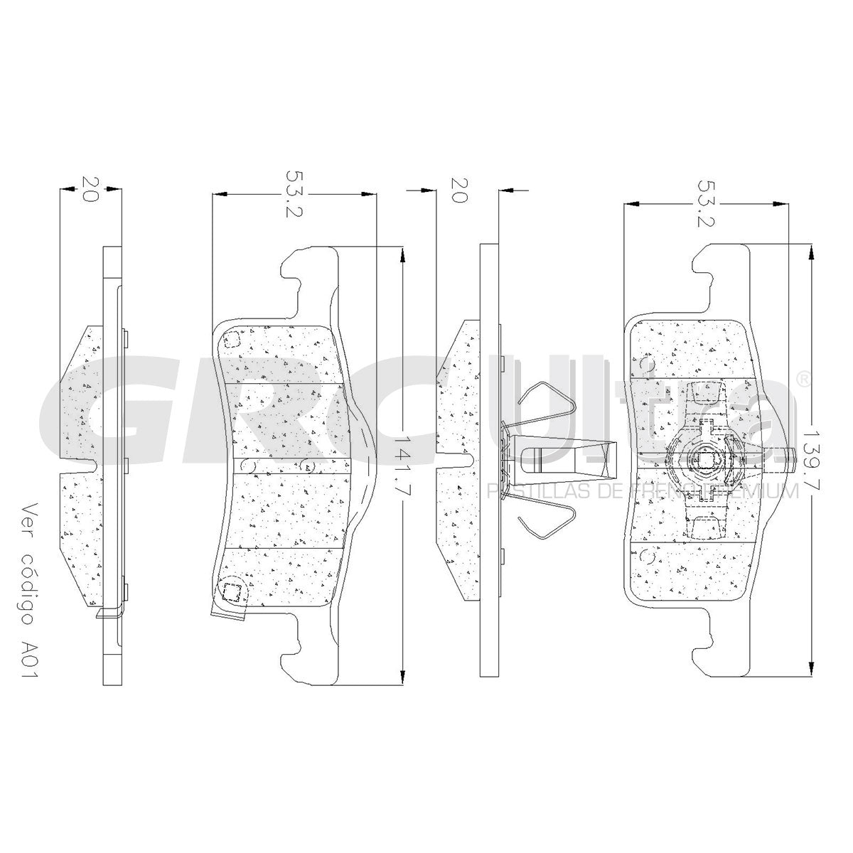 GMD935 - BALATAS SEMIMETALICAS TRASERAS PARA FORD EXPEDITION 4.6L 2003-2004