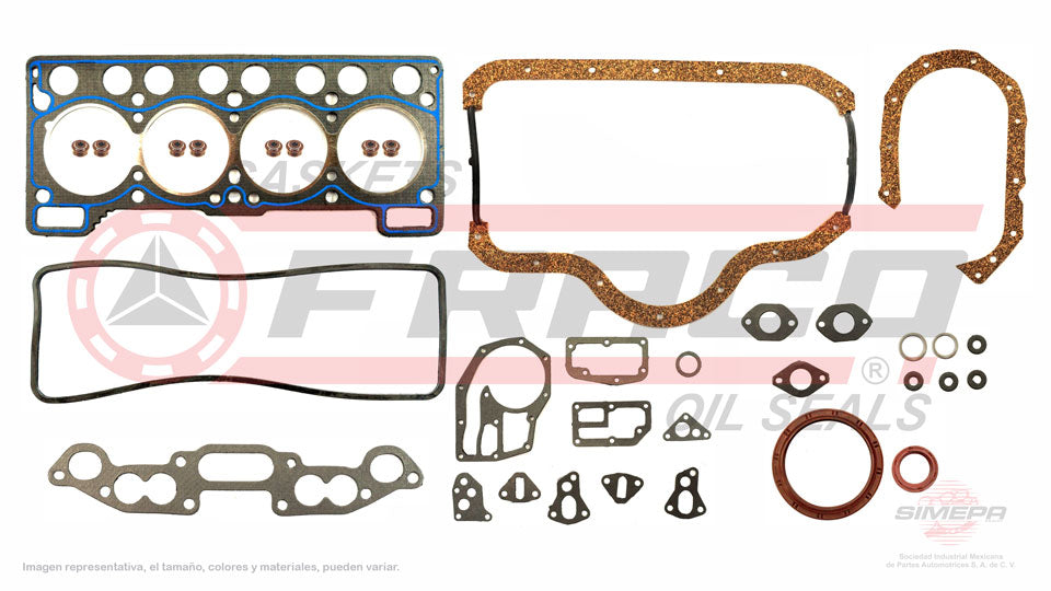 FSX-6540091 - JUEGO DE EMPAQUES PARA RENAULT LECAR L4 1.3 L 8 V. OHV 1978