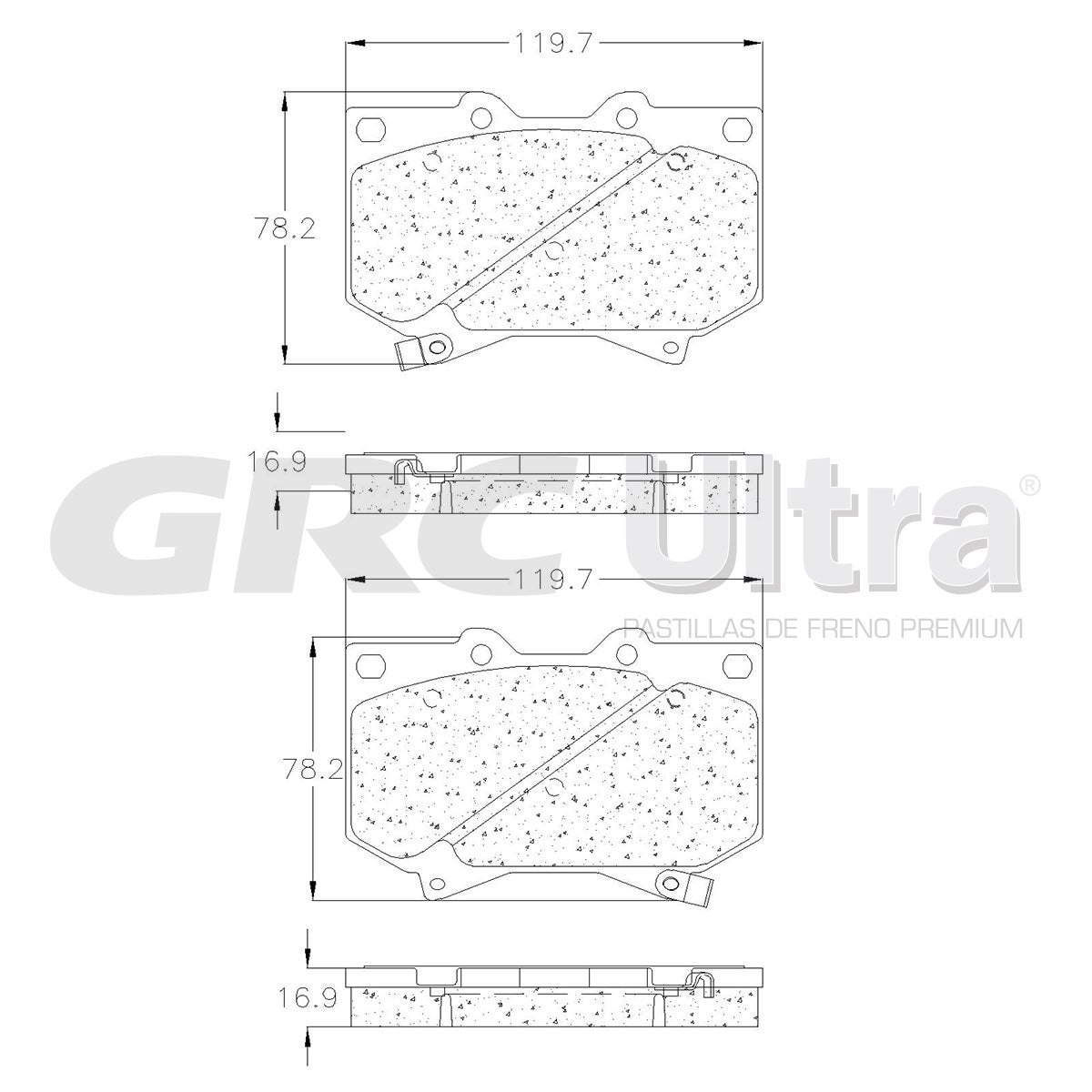 GCD812 - BALATAS CERAMICAS DELANTERAS PARA TOYOTA SEQUOIA 2001-2007