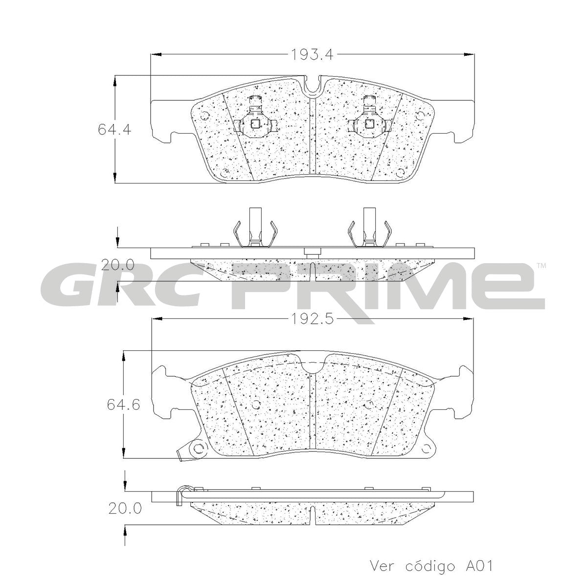 GPRD1904SD - BALATAS SEMIMETALICAS DELANTERAS PARA DODGE DURANGO CITADEL 2022-2023